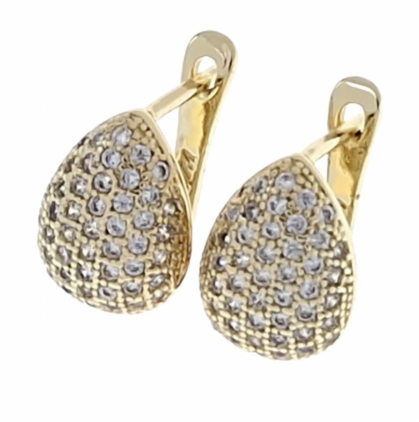 gold plated earrings with exclusive cubic zirconia