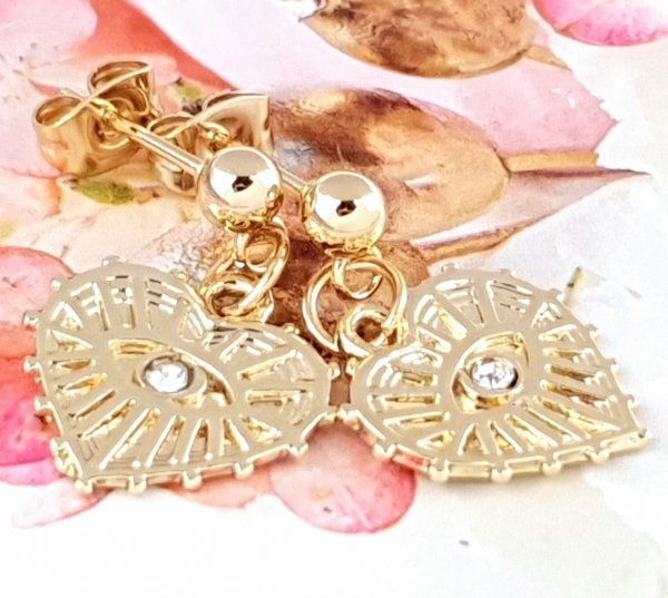 gold earrings made of stainless steel