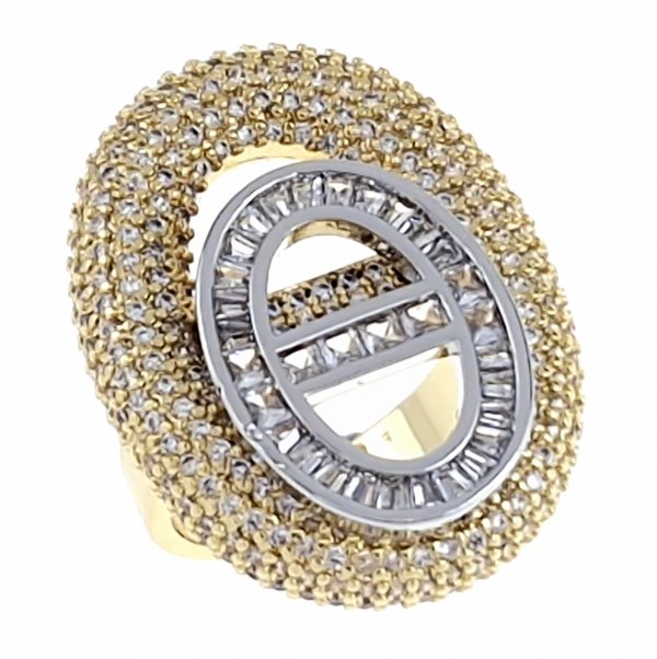gold ring 17,00mm. gold-plated engagement xuping
