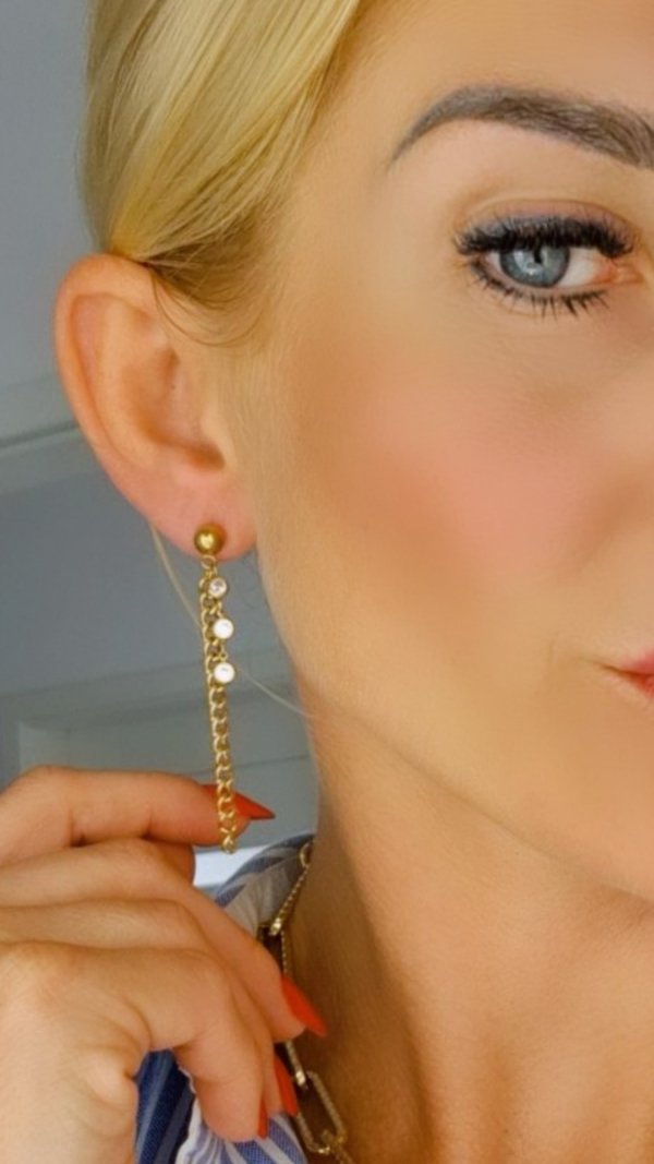 gold earrings made of stainless steel