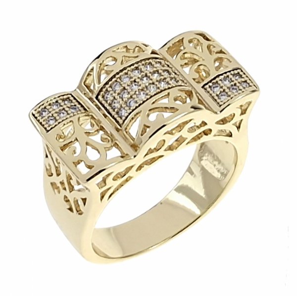 gold ring 18,60mm. gold-plated engagement xuping