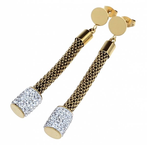 gold earrings made of stainless steel