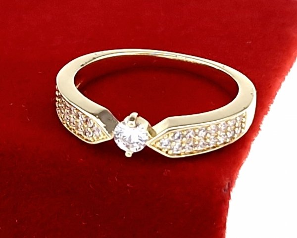 gold ring 18,60mm. gold-plated engagement xuping