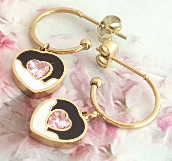 gold earrings made of stainless steel