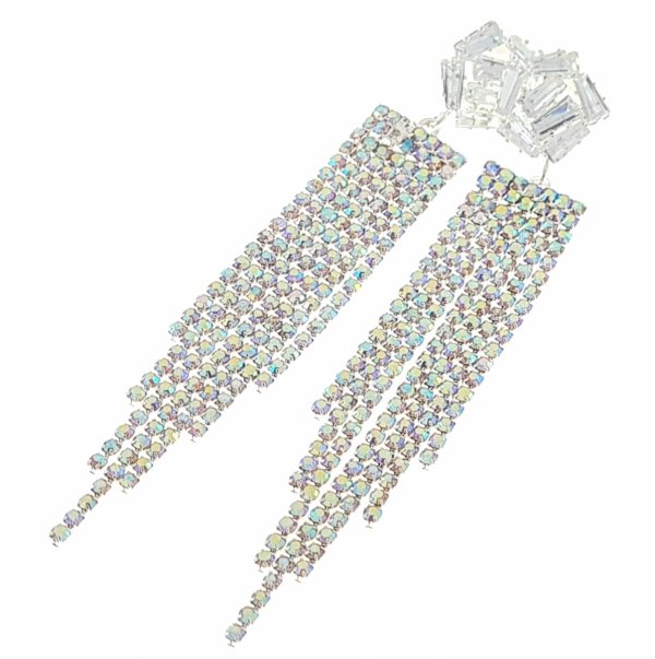 EARRINGS GOLD LONG ZIRCONIA WEDDING WEDDING