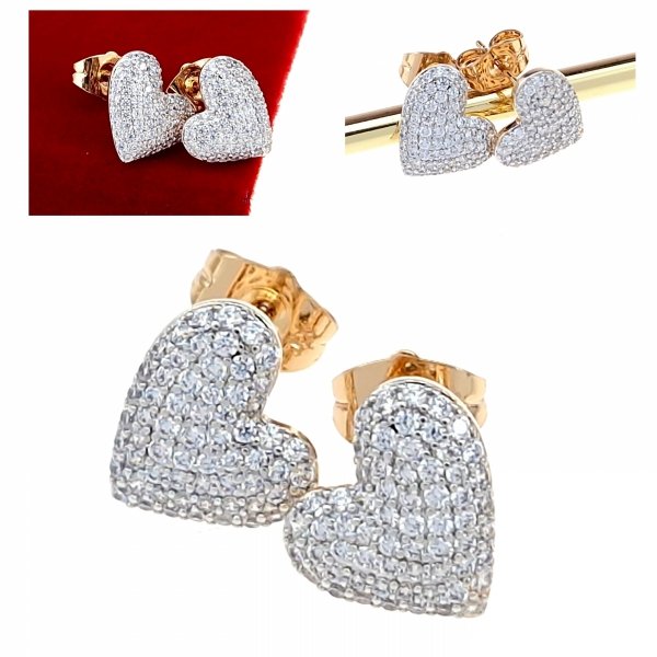 gold plated earrings with exclusive cubic zirconia