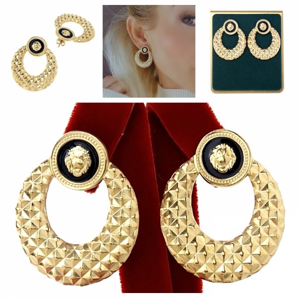 gold earrings made of stainless steel