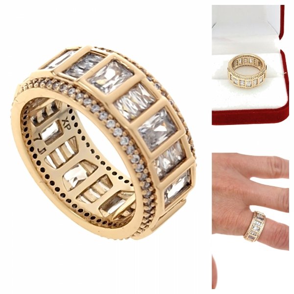 gold ring 18,60mm. gold-plated engagement xuping