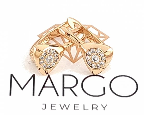 gold plated earrings with exclusive cubic zirconia
