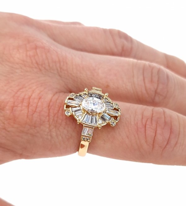 gold ring 18,60mm. gold-plated engagement xuping