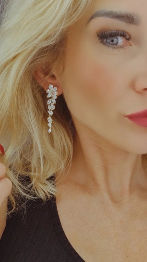 gold plated earrings with exclusive cubic zirconia