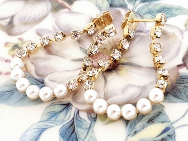 gold plated earrings with exclusive cubic zirconia