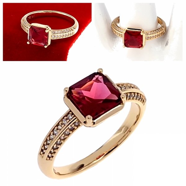 gold ring 18,60mm. gold-plated engagement xuping