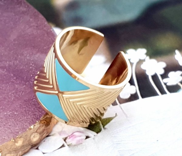 ring 18,30mm gold stainless steel
