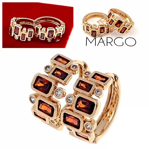 gold plated earrings with exclusive cubic zirconia