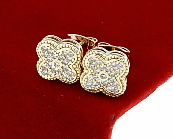 gold plated earrings with exclusive cubic zirconia