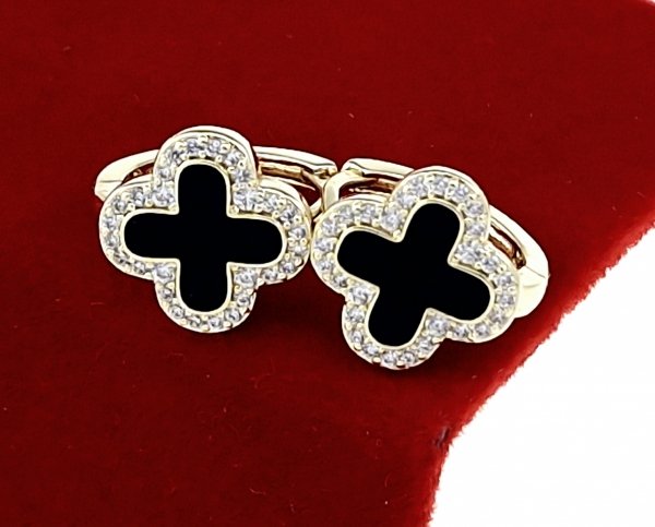 gold plated earrings with exclusive cubic zirconia