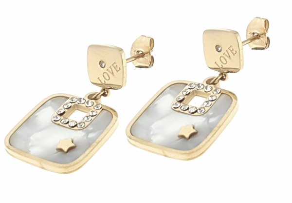 gold earrings made of stainless steel