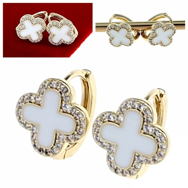 gold plated earrings with exclusive cubic zirconia