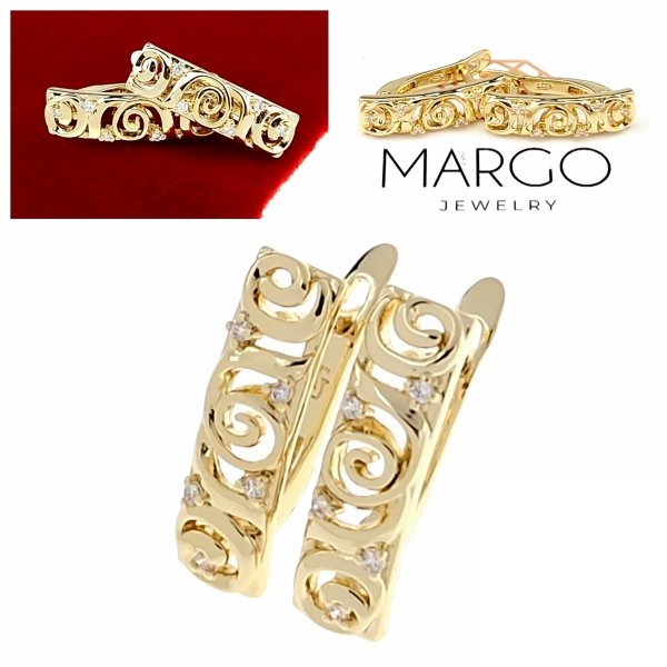 gold plated earrings with exclusive cubic zirconia