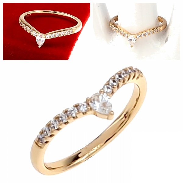gold ring 18,60mm. gold-plated engagement xuping