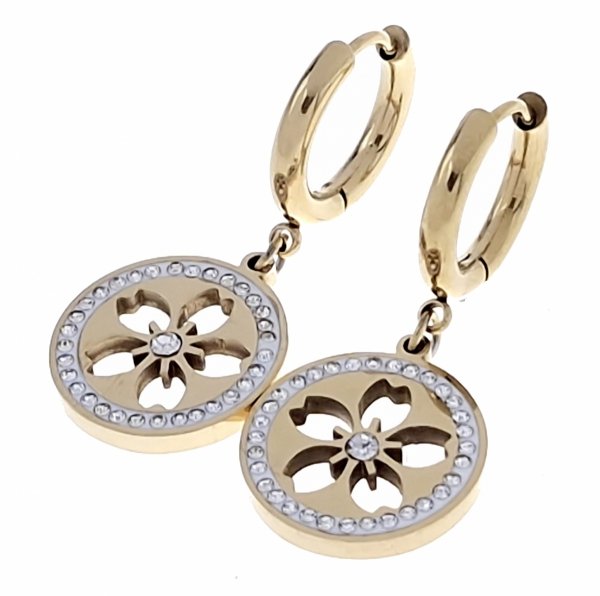 gold earrings made of stainless steel