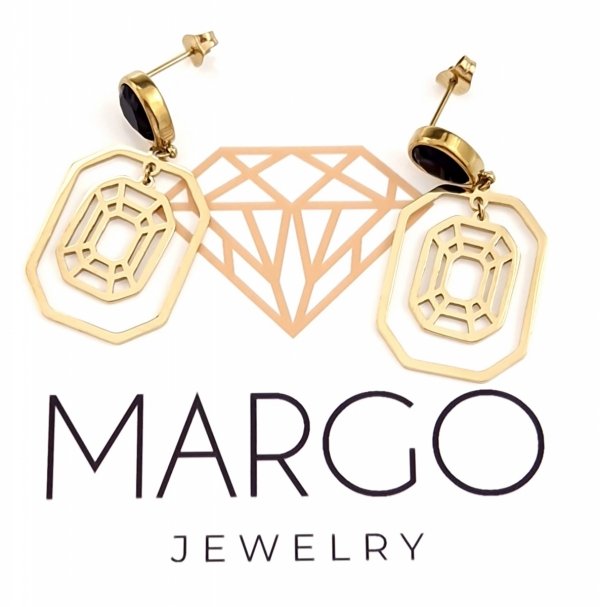 gold earrings made of stainless steel