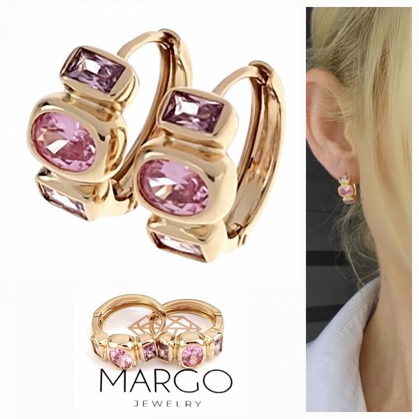 gold plated earrings with exclusive cubic zirconia