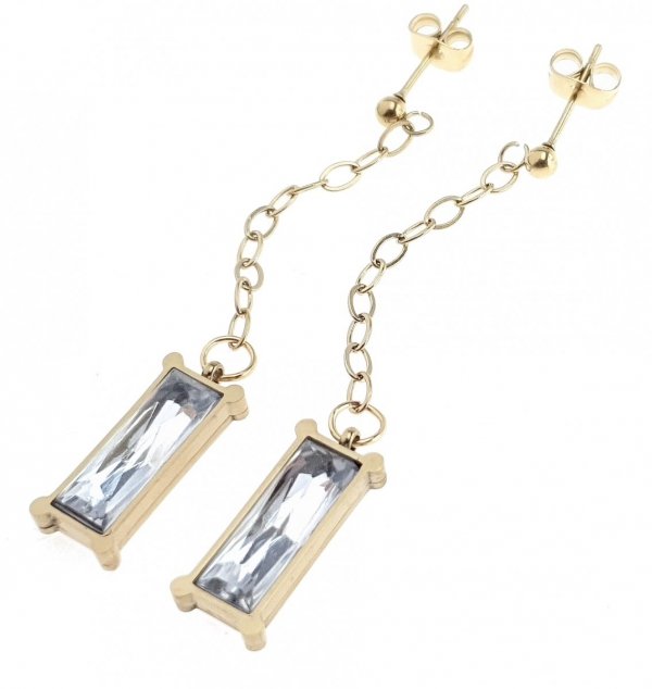 gold earrings made of stainless steel