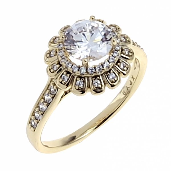 gold ring 18,60mm. gold-plated engagement xuping