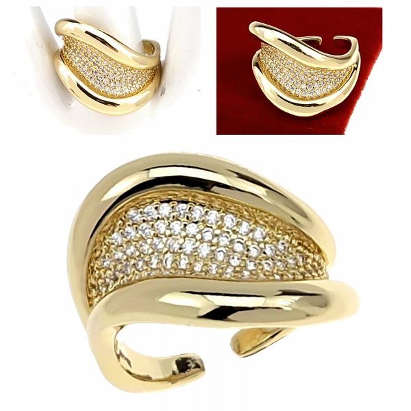 gold ring 17,00mm. gold-plated engagement xuping
