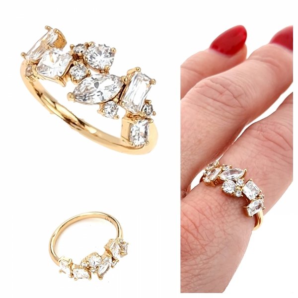 gold ring 18,60mm. gold-plated engagement xuping