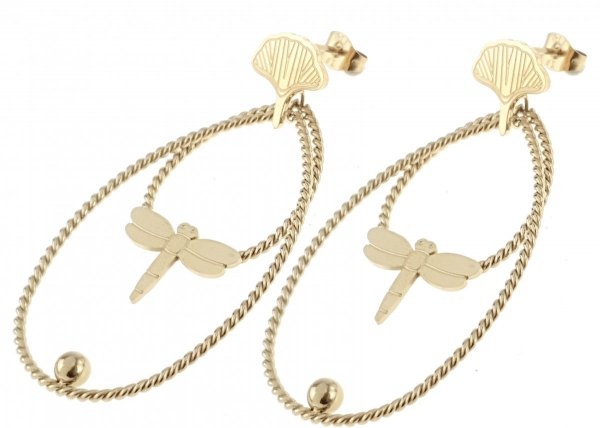 gold earrings made of stainless steel