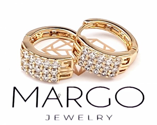 gold plated earrings with exclusive cubic zirconia