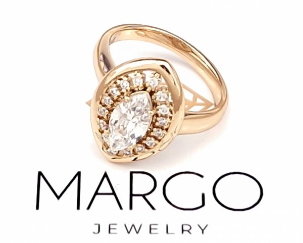 gold ring 18,60mm. gold-plated engagement xuping
