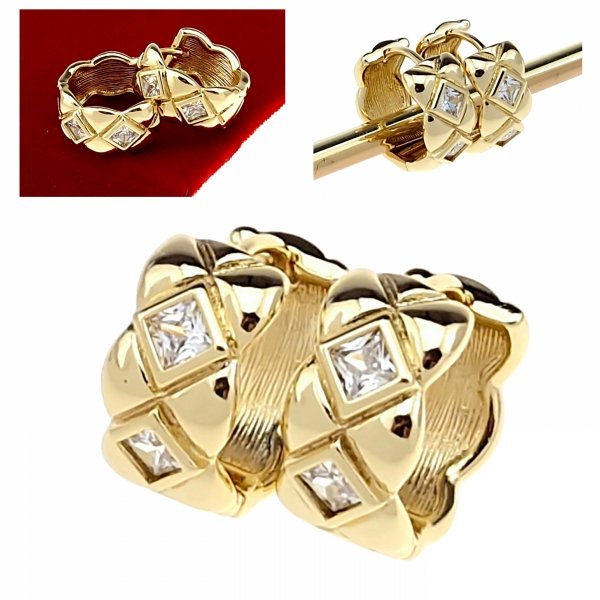 gold plated earrings with exclusive cubic zirconia