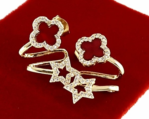 gold plated earrings with exclusive cubic zirconia