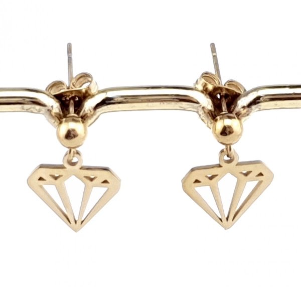 gold earrings made of stainless steel