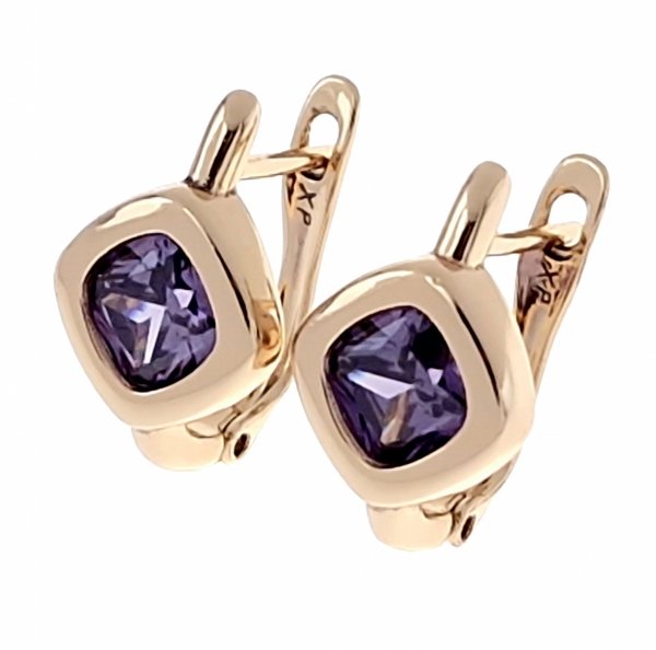 gold plated earrings with exclusive cubic zirconia