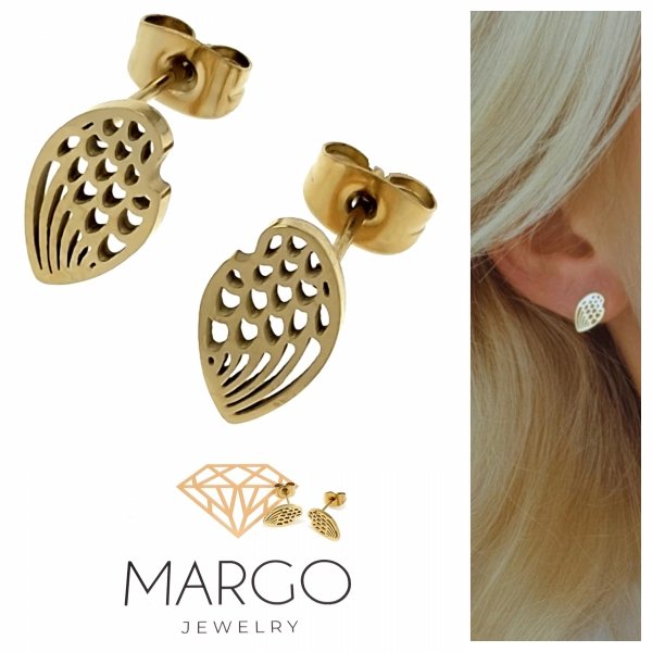 gold earrings made of stainless steel