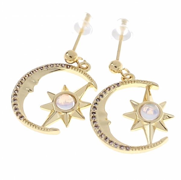 gold plated earrings with exclusive cubic zirconia