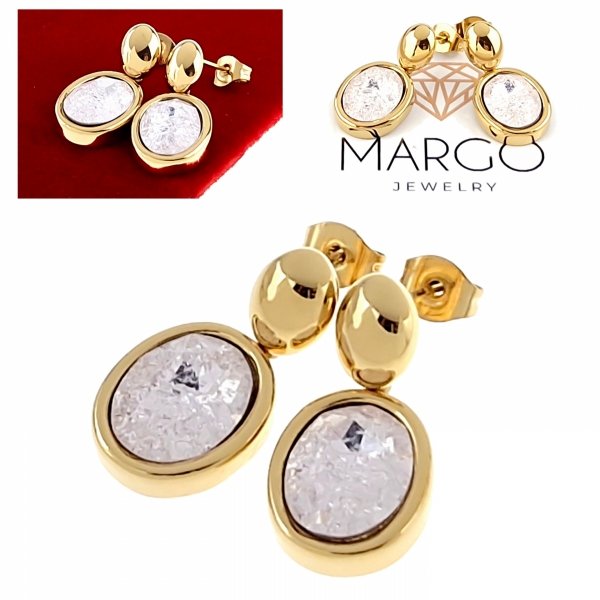 gold earrings made of stainless steel