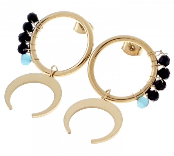gold earrings made of stainless steel