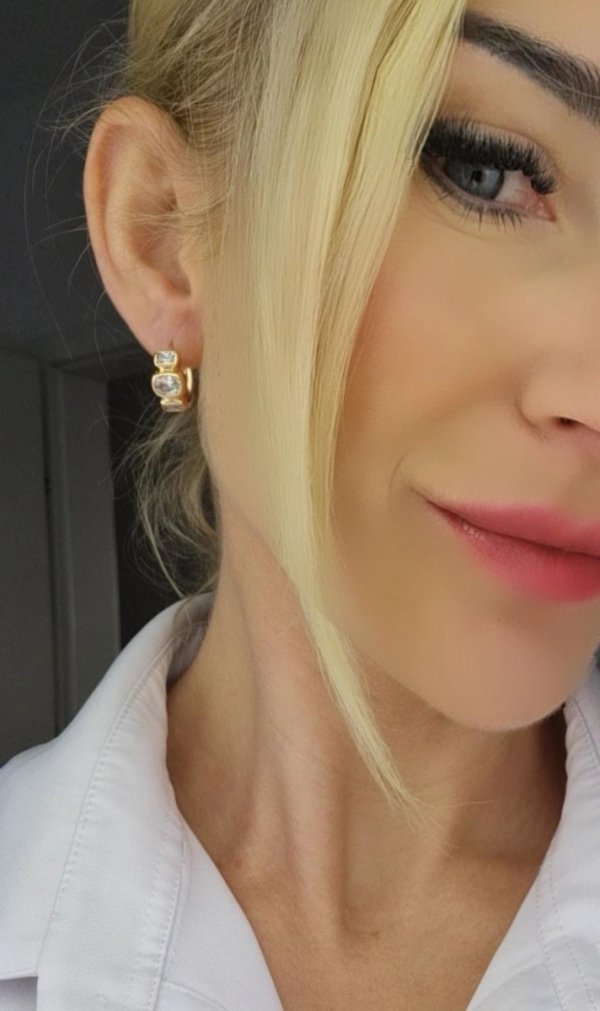 gold plated earrings with exclusive cubic zirconia