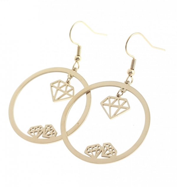 gold earrings made of stainless steel