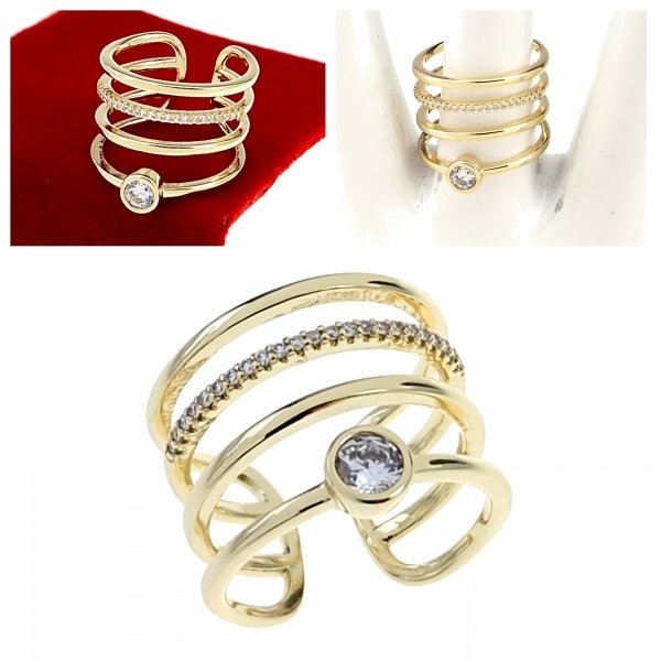 gold ring 17,00mm. gold-plated engagement xuping