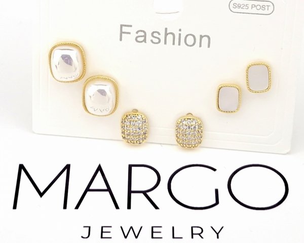 gold plated earrings with exclusive cubic zirconia