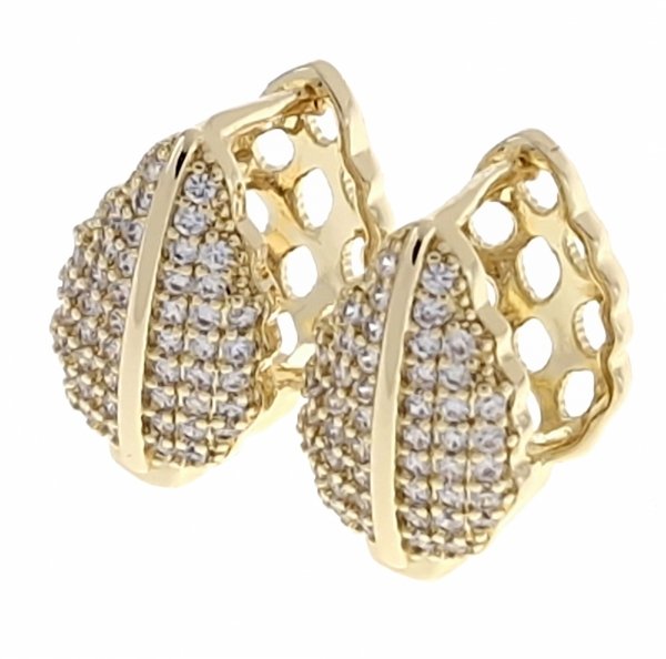 gold plated earrings with exclusive cubic zirconia