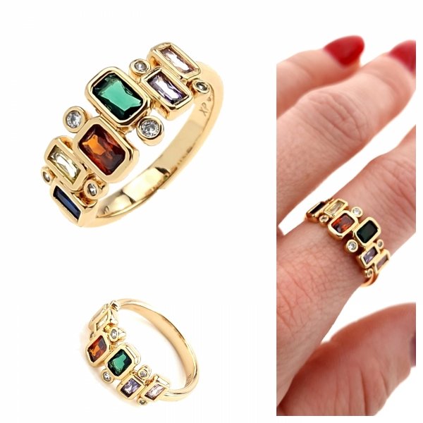 gold ring 18,60mm. gold-plated engagement xuping