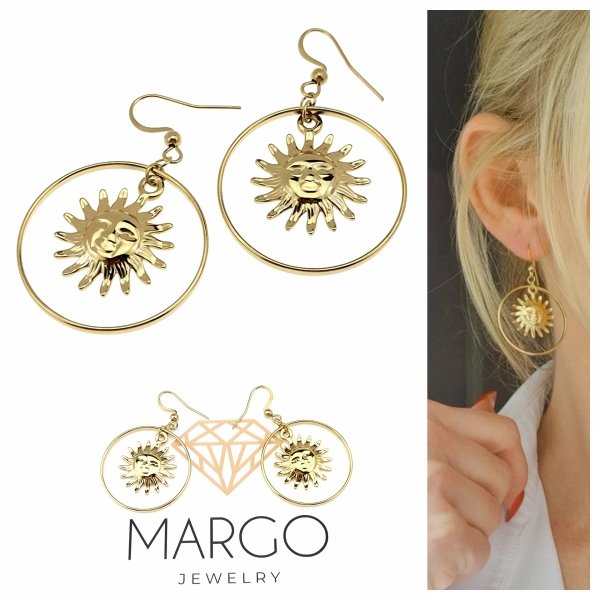gold earrings made of stainless steel